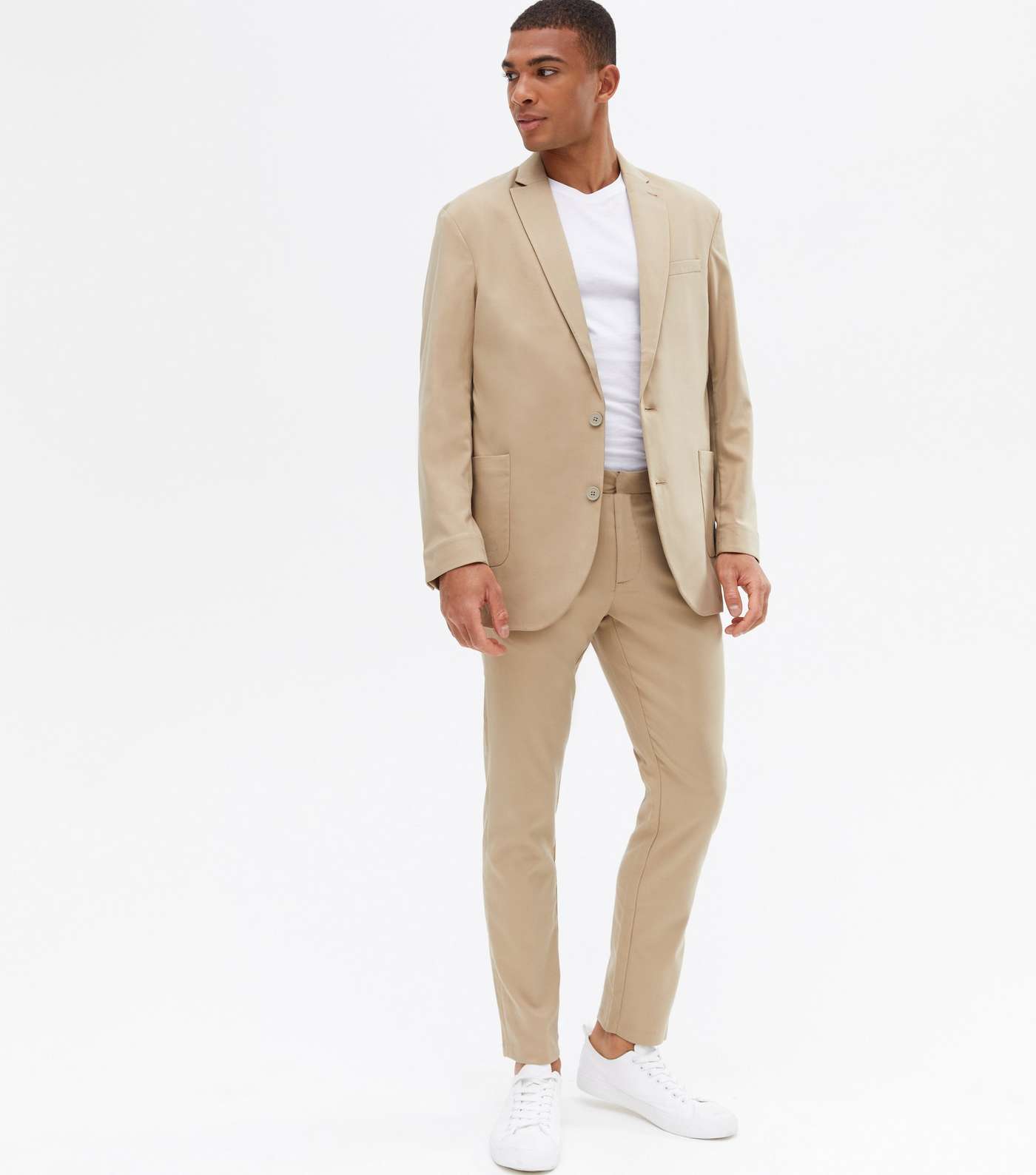 Tan Relaxed Fit Suit Jacket Image 2