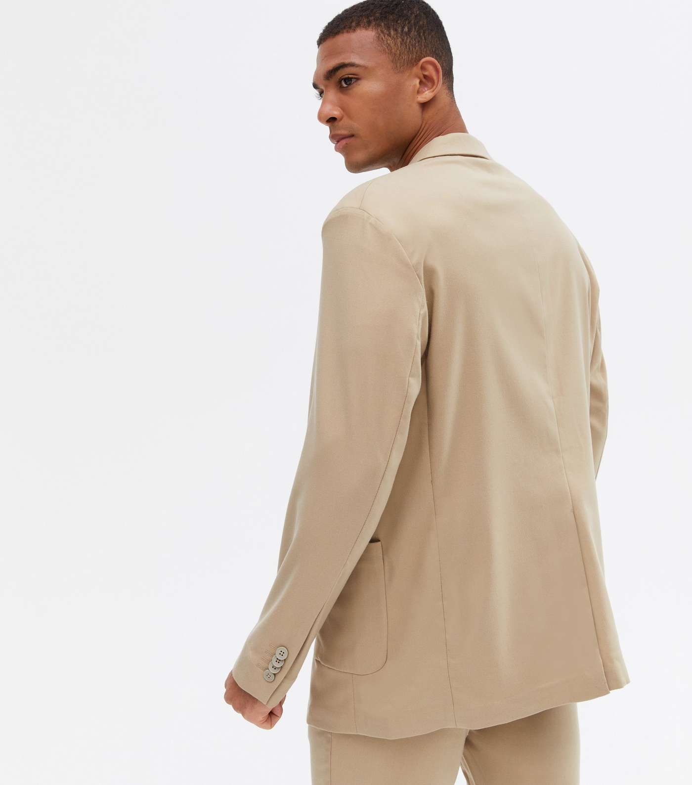 Tan Relaxed Fit Suit Jacket Image 4