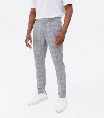 Skinny Fit Grey Check Trousers | Jenson | Marc Darcy