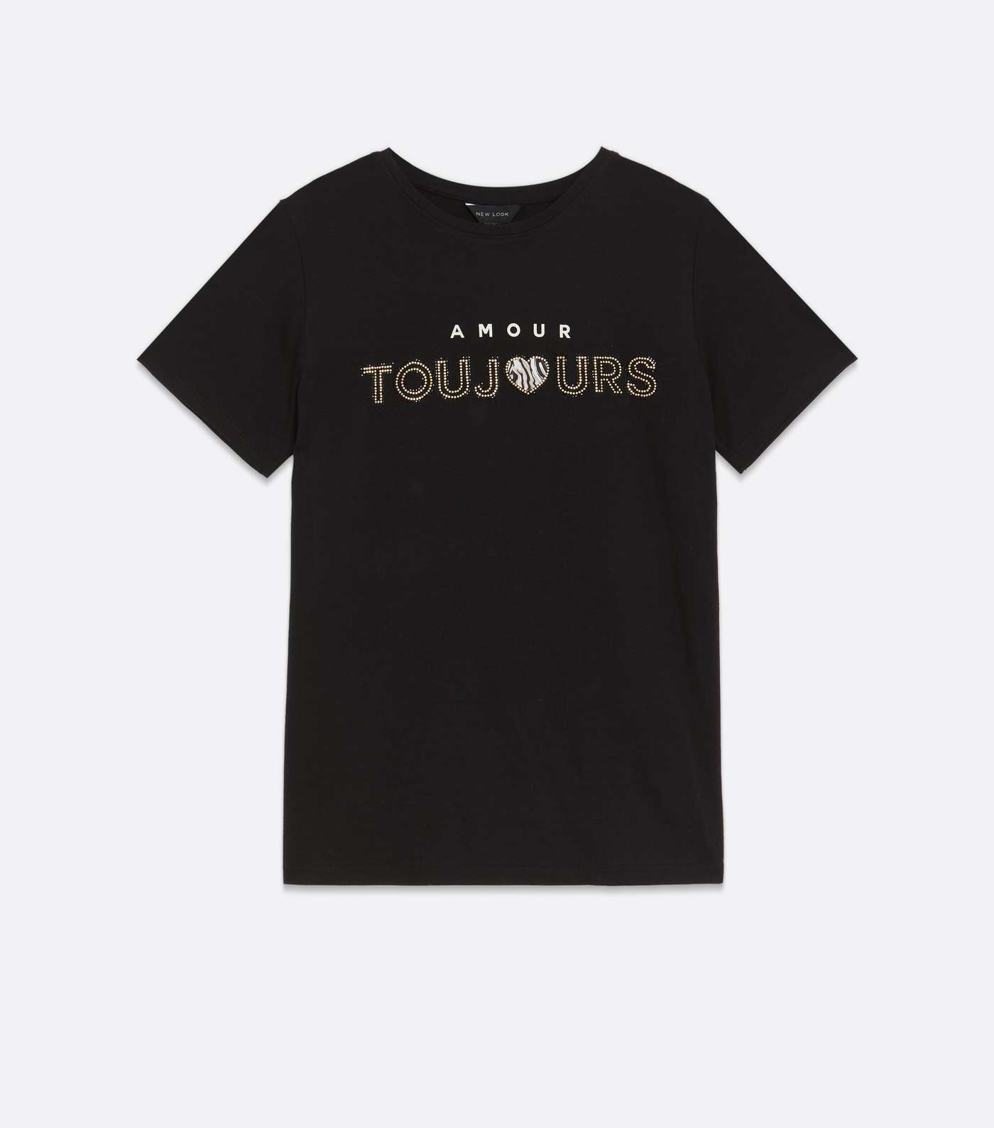 Black Amour Toujours Logo T-Shirt Image 5