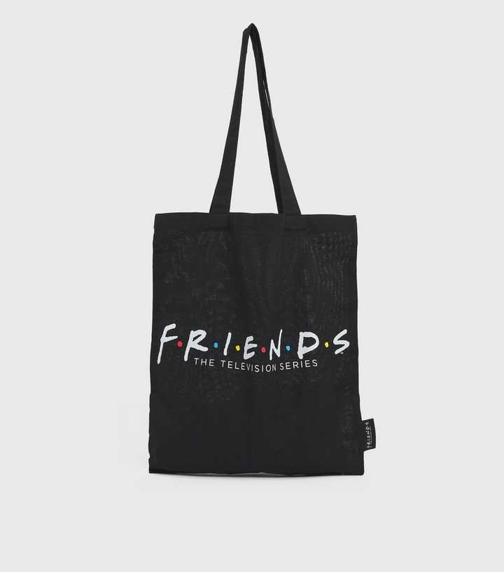 Not essential Mathematics charging Black Logo Friends Canvas Tote Bag | New Look