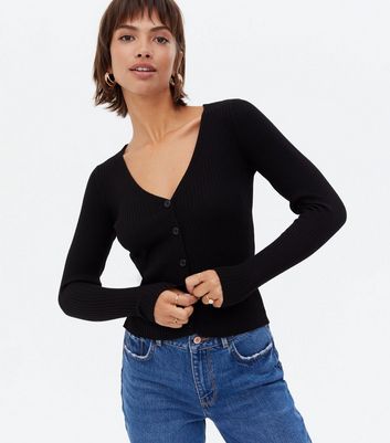 Black v neck clearance cardigan