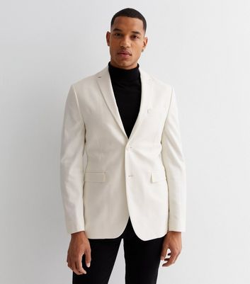 Off White Skinny Fit Suit Jacket