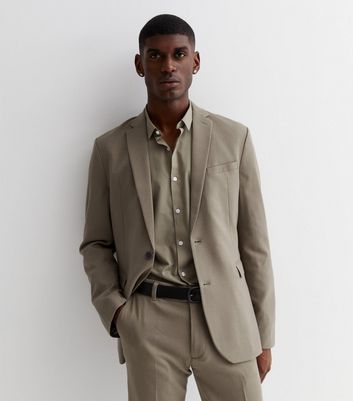 Olive Skinny Fit Suit Jacket