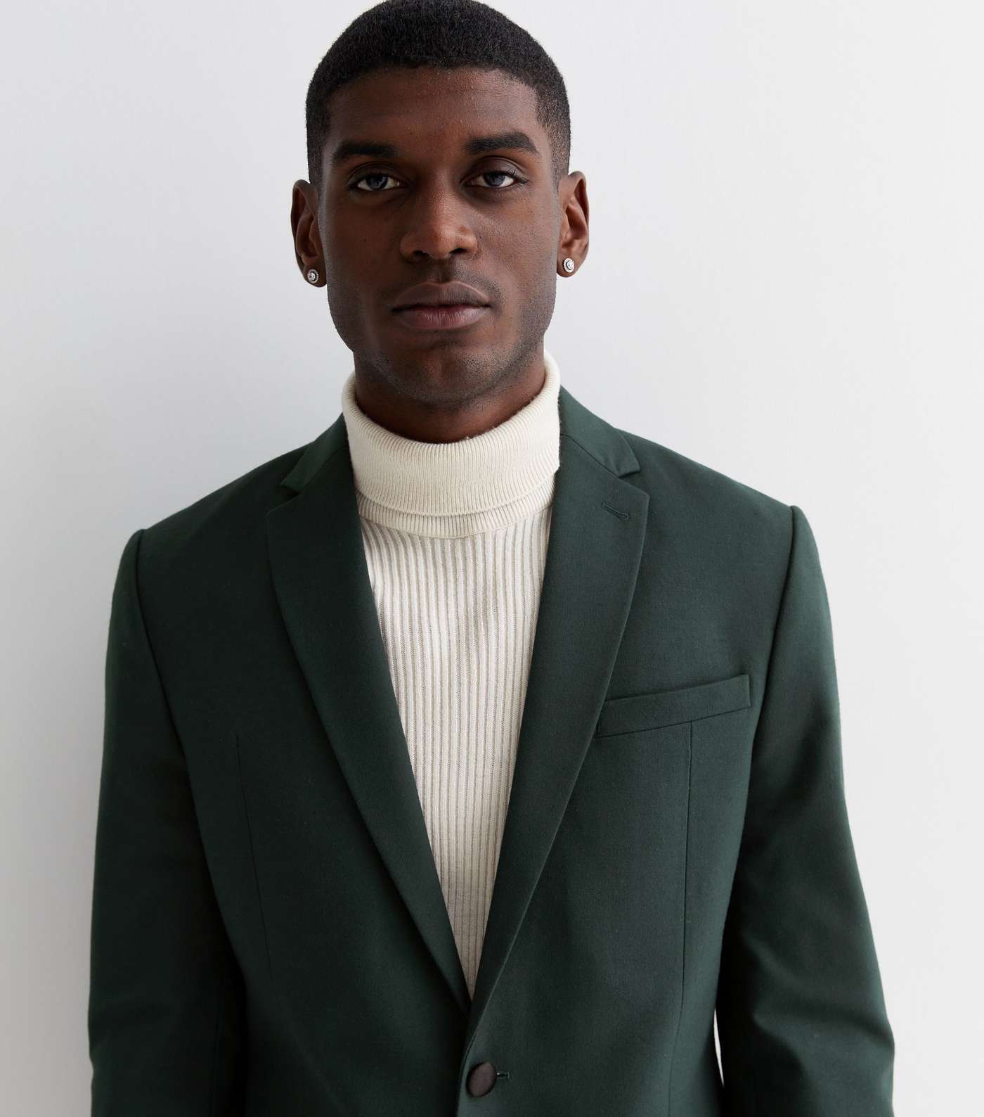 Dark Green Skinny Fit Suit Jacket Image 3