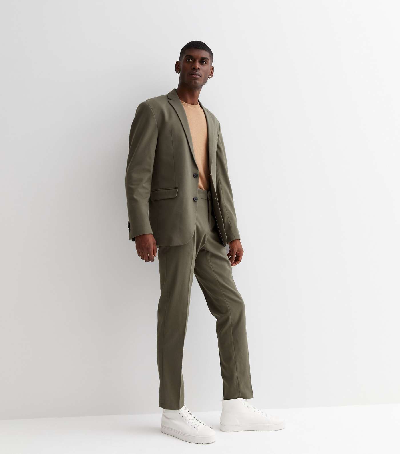 Khaki Slim Suit Jacket Image 2