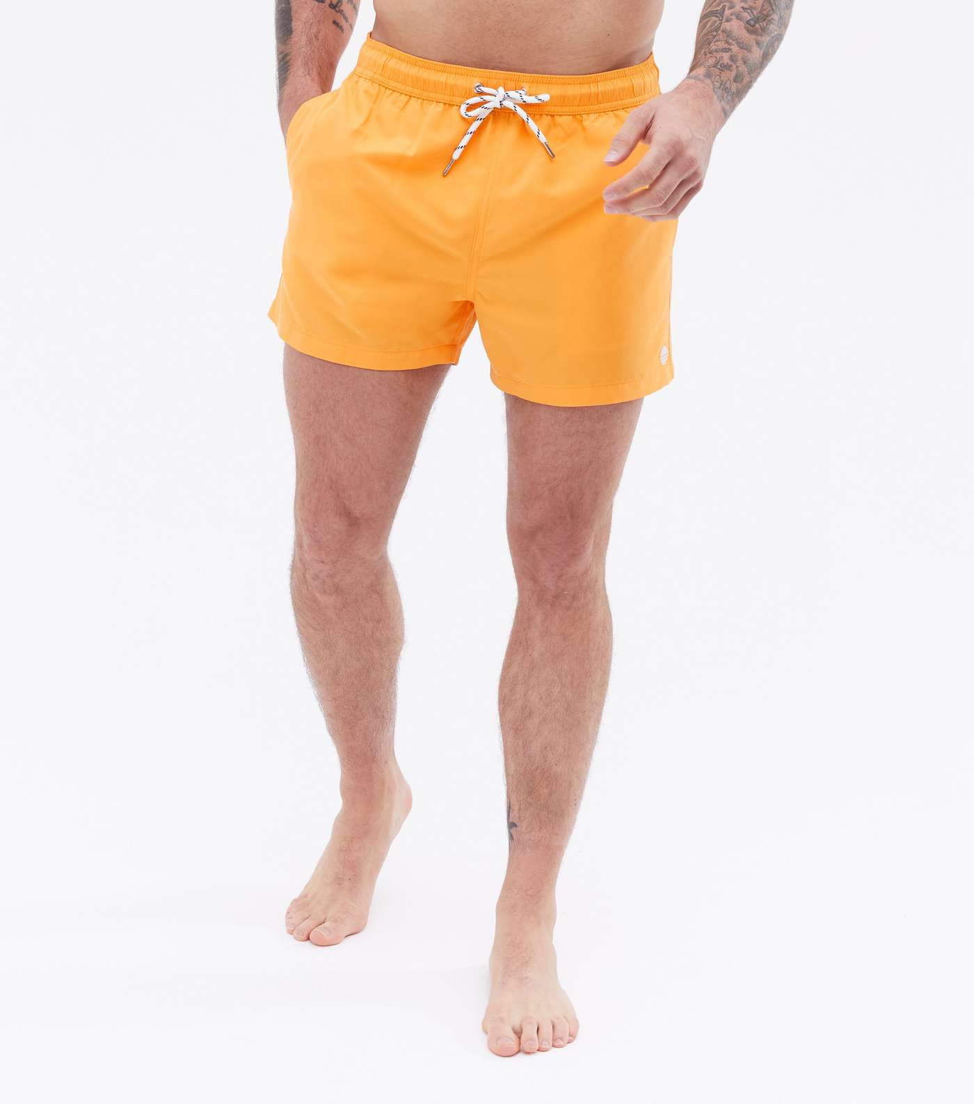 Orange Regular Length Swim Shorts Image 2