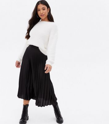 Petite Pleated Midi Skirt in Black  Roman Originals UK