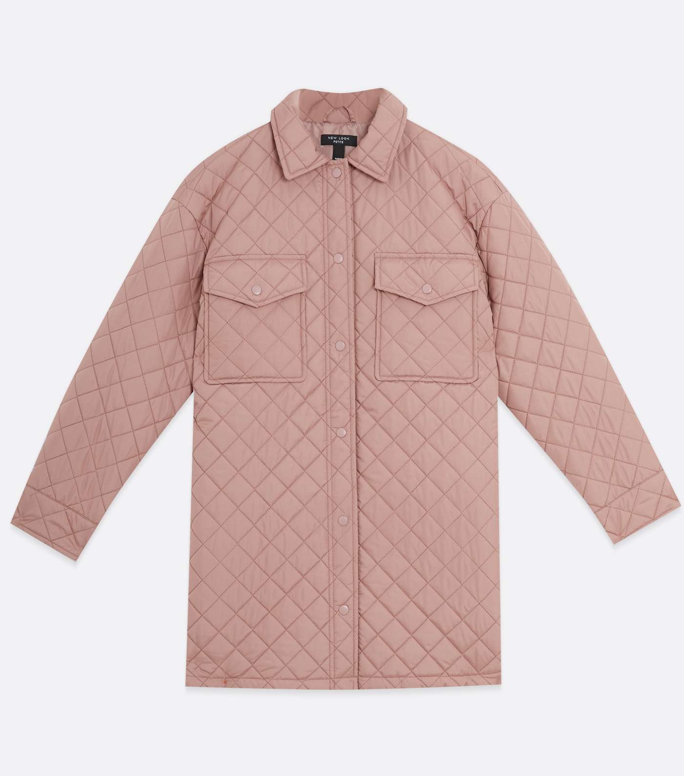 Petite Mid Pink Quilted Long Shacket Image 5