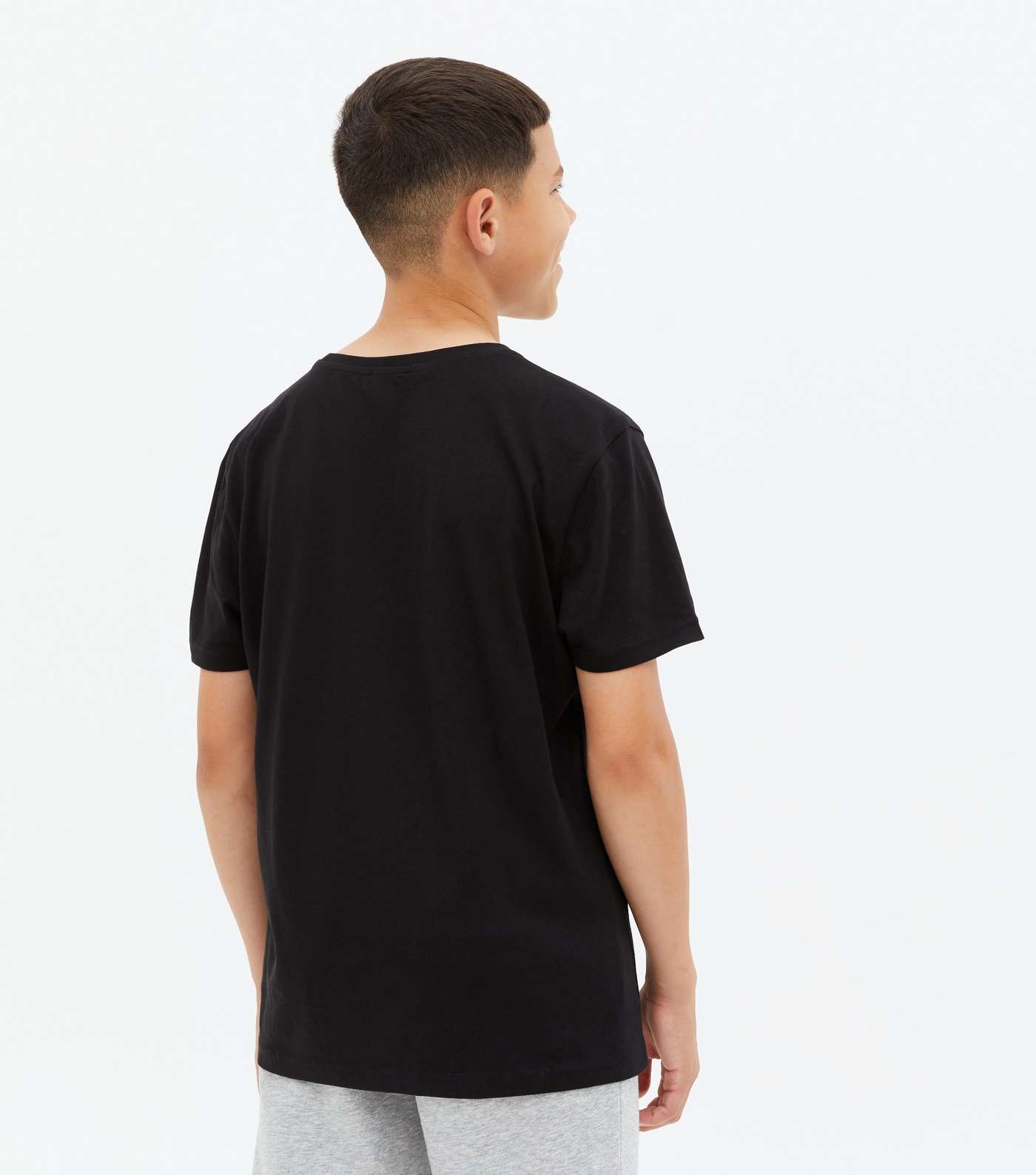 Boys Black 915 Embroidered T-Shirt Image 4