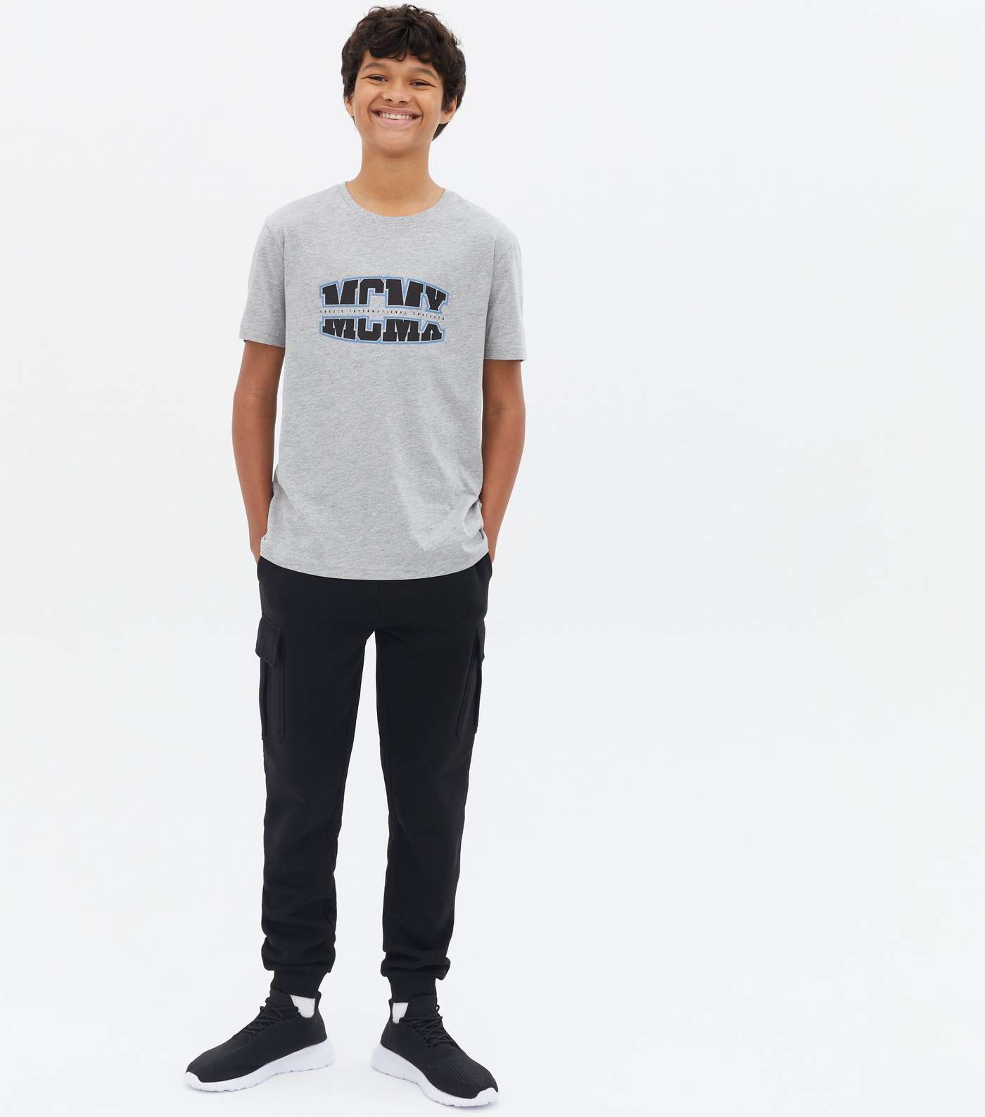 Boys Grey Marl MCMX Logo T-Shirt