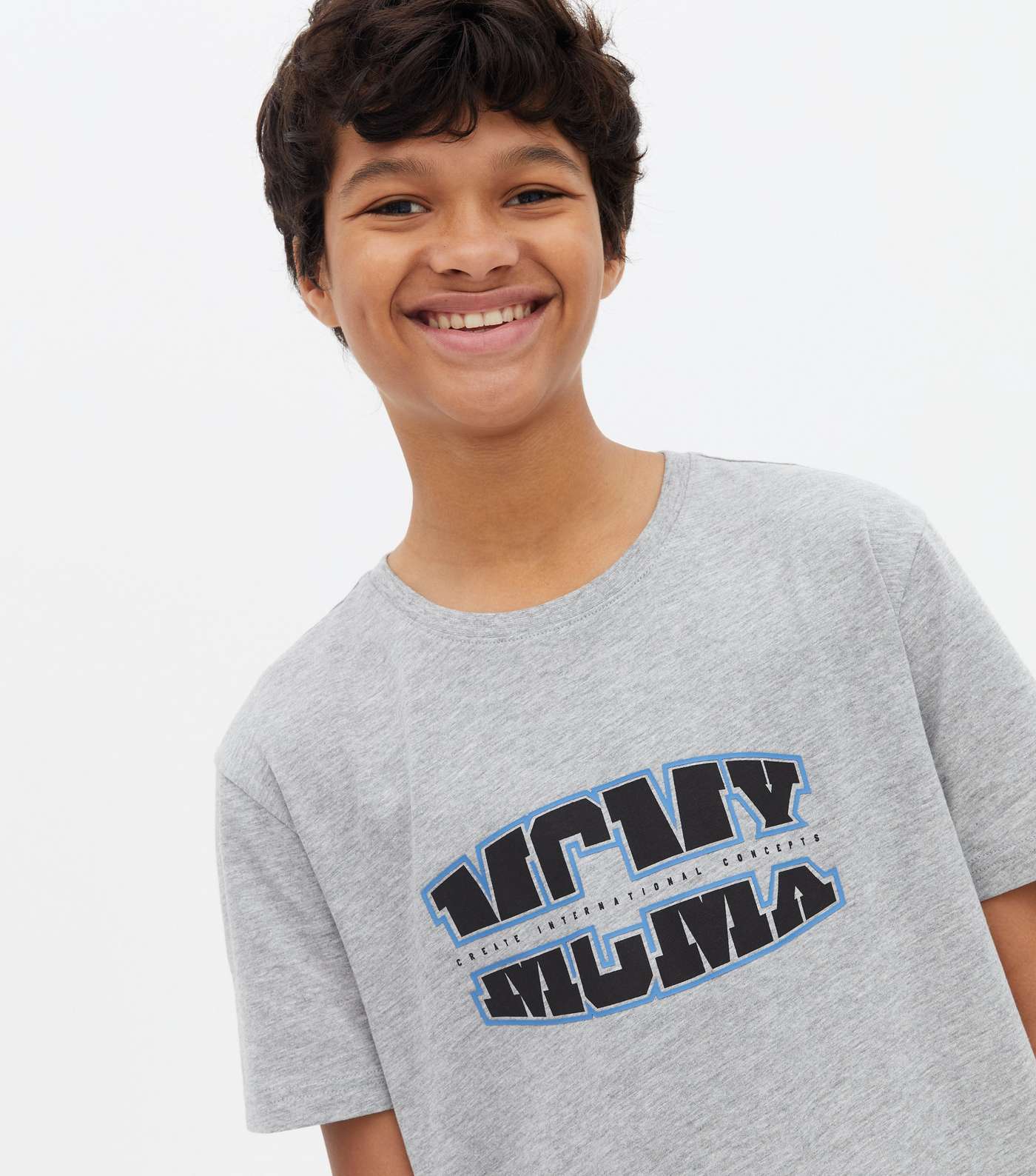 Boys Grey Marl MCMX Logo T-Shirt Image 3