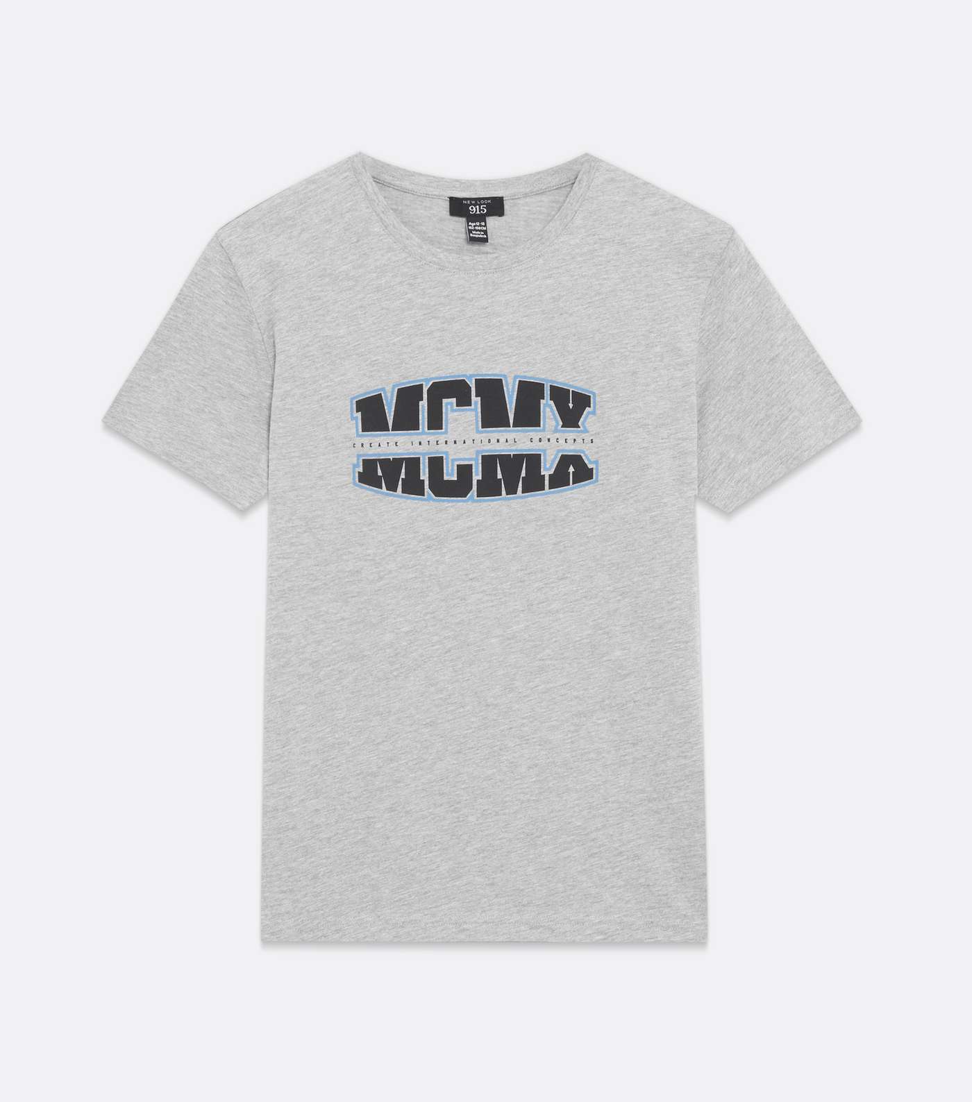 Boys Grey Marl MCMX Logo T-Shirt Image 5