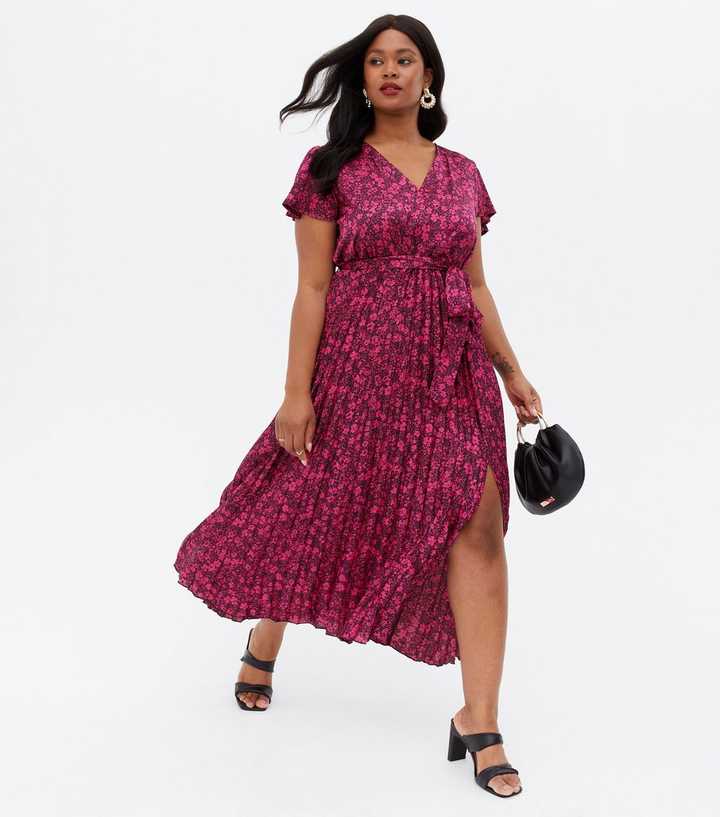 new look pink wrap dress