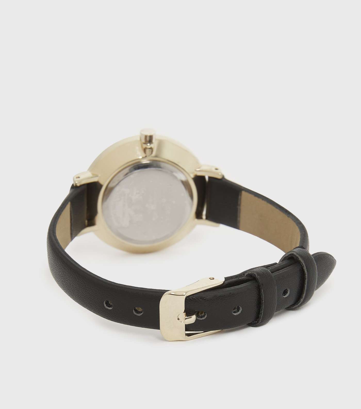 Black Leather-Look Skinny Strap Watch Image 3