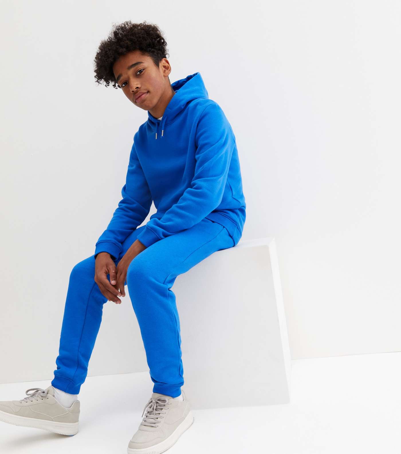 Boys Bright Blue Jersey Joggers | New Look