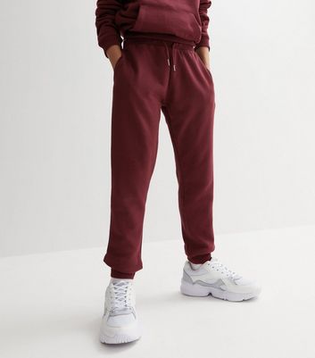 Burgundy store jogging bottoms