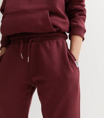 Burgundy cheap jogging bottoms