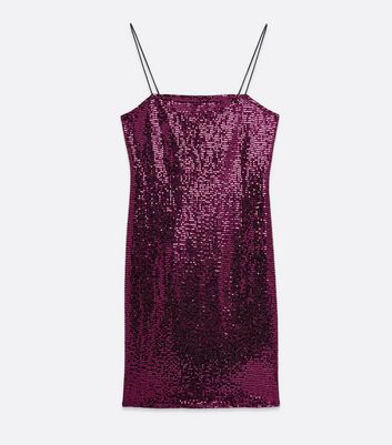 new look pink sequin dress