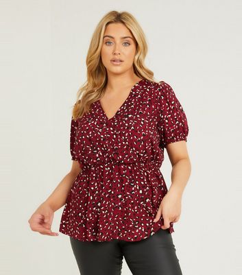 Quiz red sale leopard print top