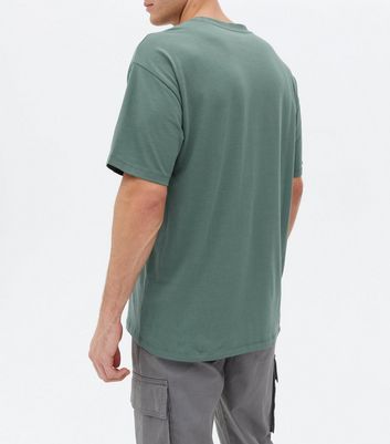 Herrenmode Bekleidung für Herren Green Short Sleeve Crew Oversized T-Shirt