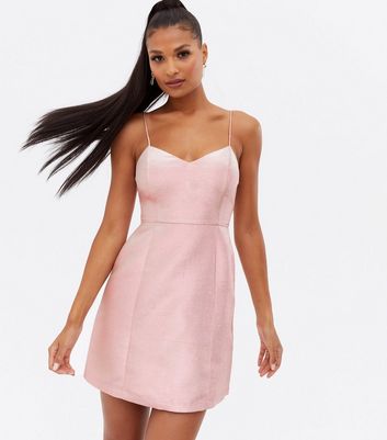 new look pink glitter dress