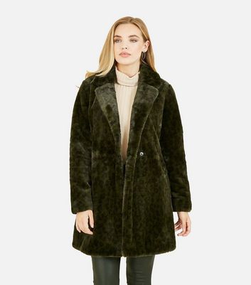 yumi faux fur collar coat