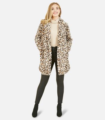 damsel in a dress leopard coat