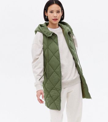 Blue Vanilla Khaki Quilted Sleeveless 