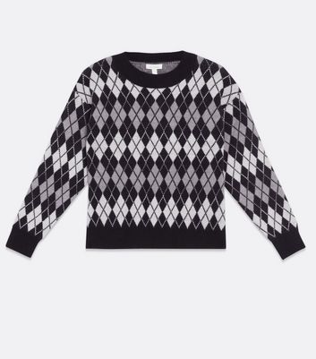 black argyle jumper