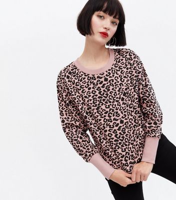 Jdy Brown Leopard Print Jersey Sweatshirt New Look