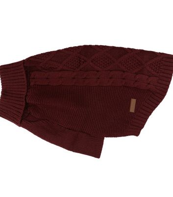 Regatta Dark Red Cable Knit Dog Jumper 