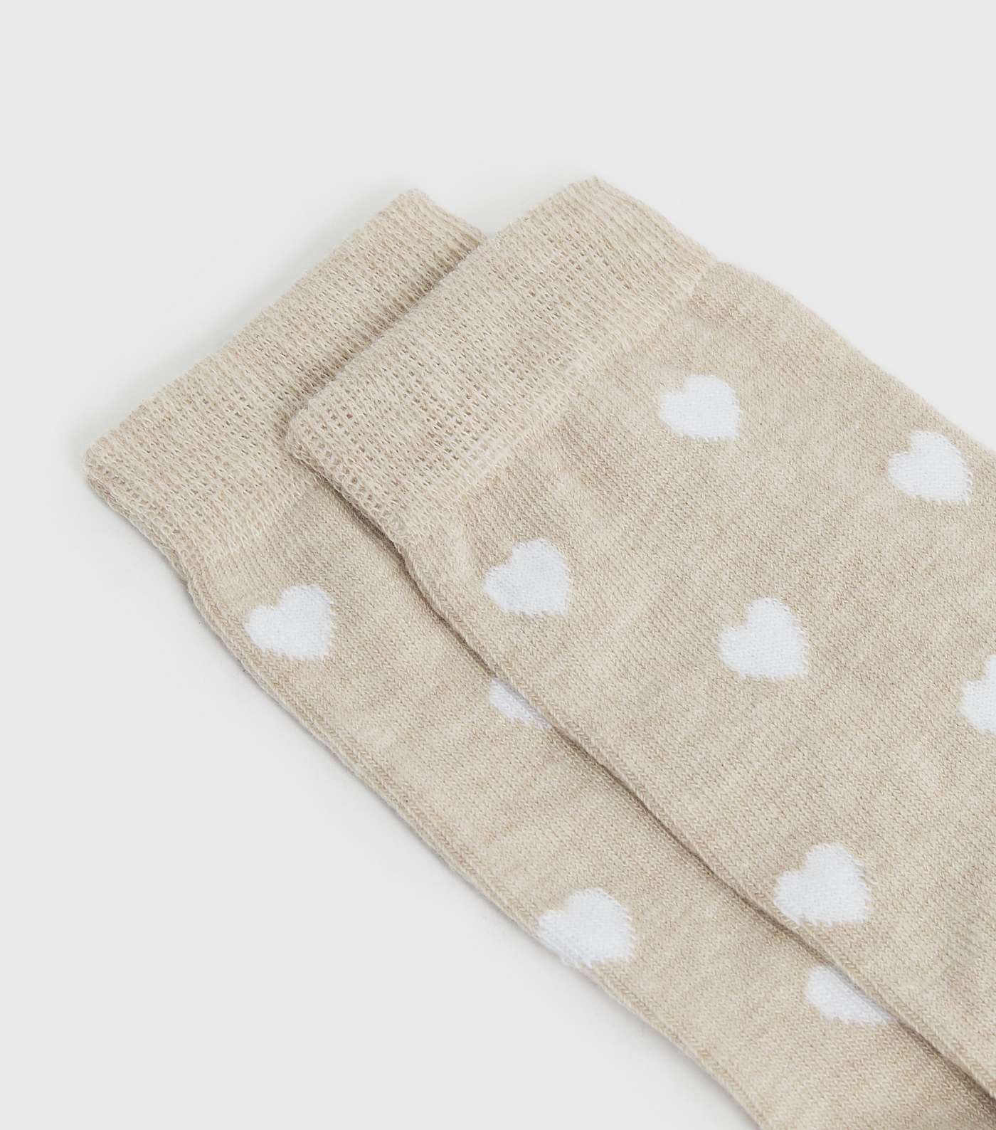 Cream Heart Socks Image 2