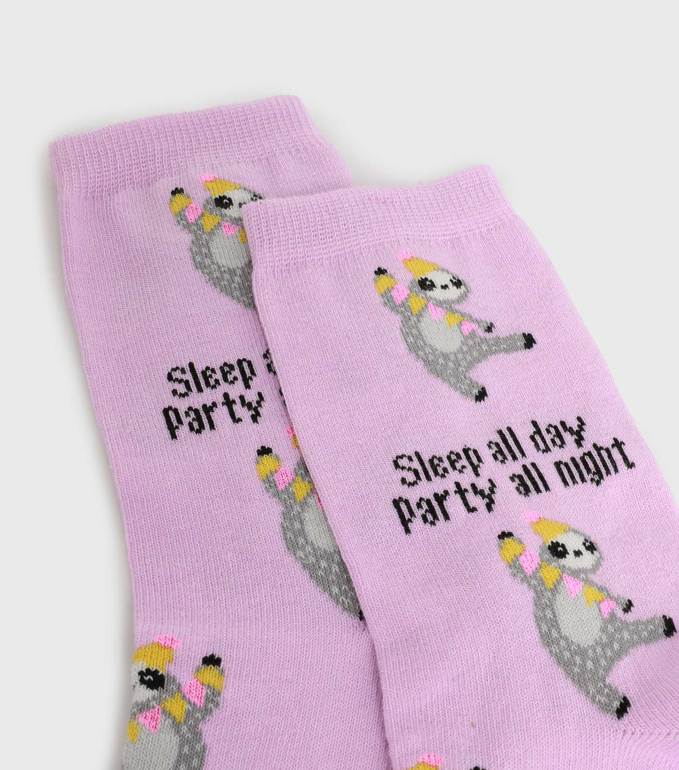 Lilac Party All Night Sloth Socks Image 2
