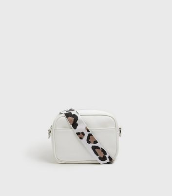 Damen Accessoires White Leopard Print Strap Cross Body Bag