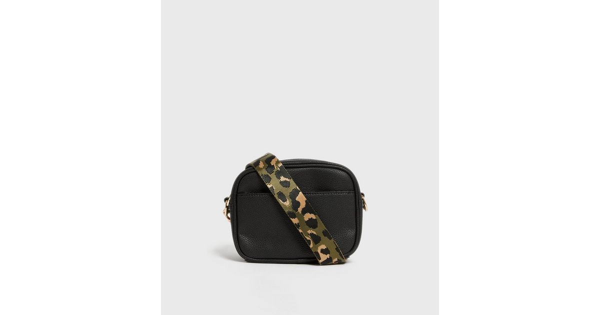 Khaki Leopard Print Strap Cross Body Bag | New Look