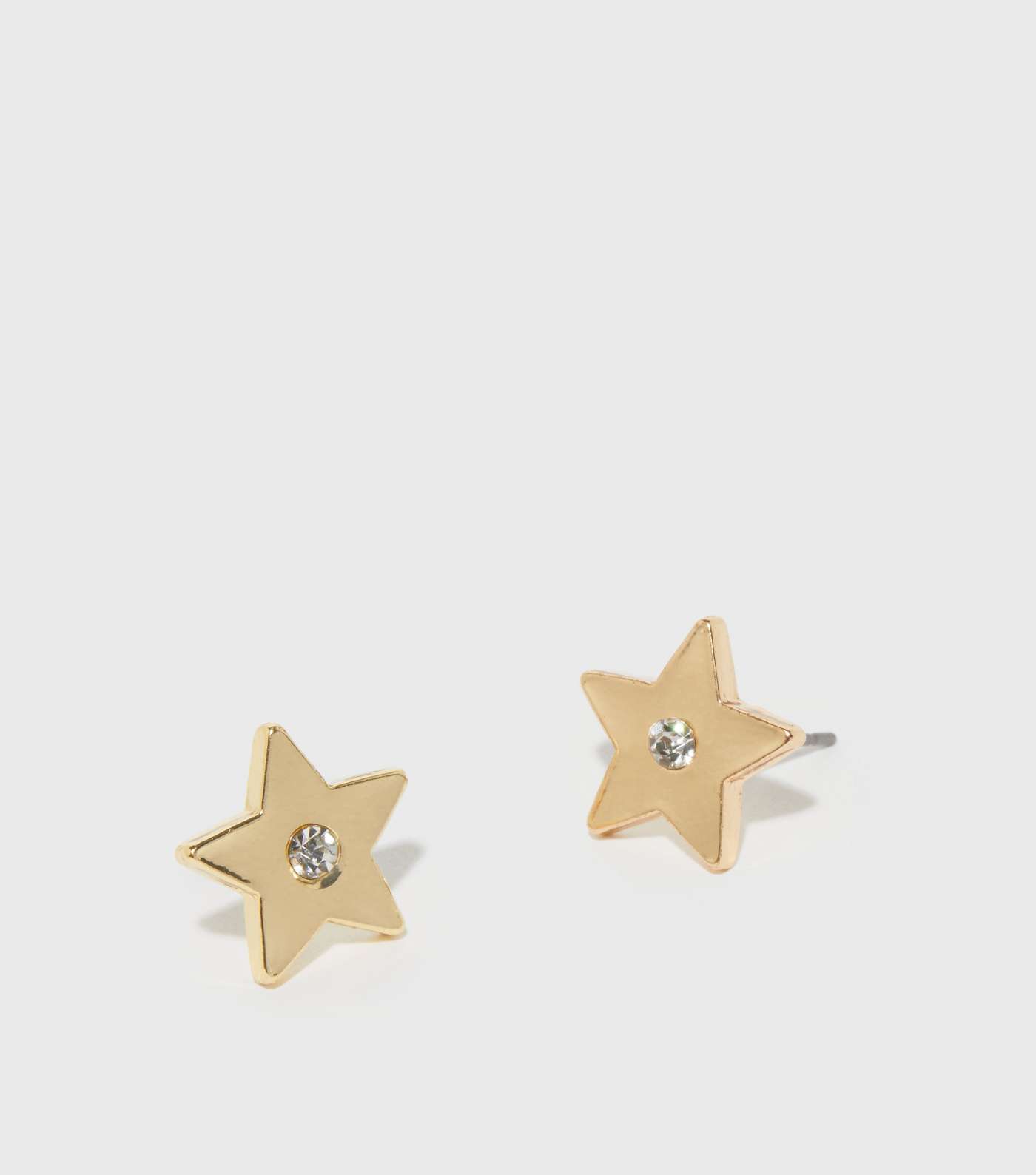 Girls Gold Diamanté Star Stud Earrings Image 2
