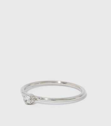Girls Silver Diamanté Ring