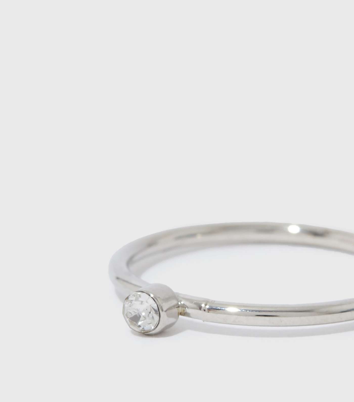 Girls Silver Diamanté Ring Image 2