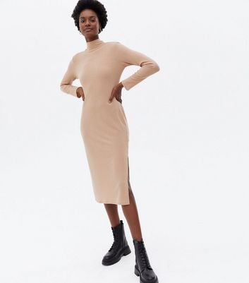 split hem ribbed dress