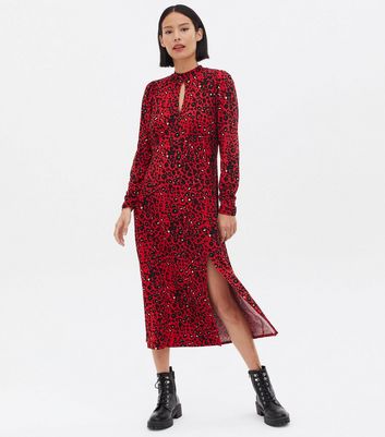 Red leopard best sale dress zara