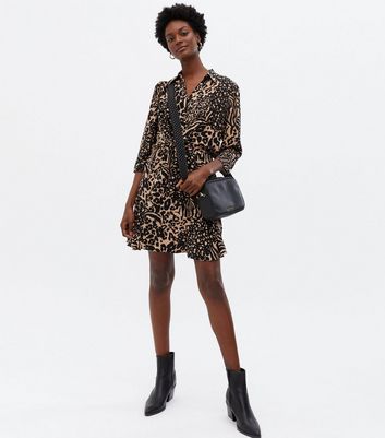 Leopard print clearance twist front dress