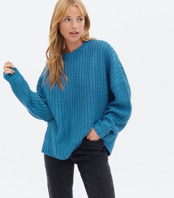 bright blue knitted jumper