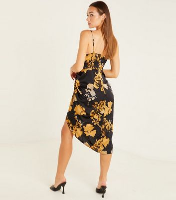 strappy midi wrap dress