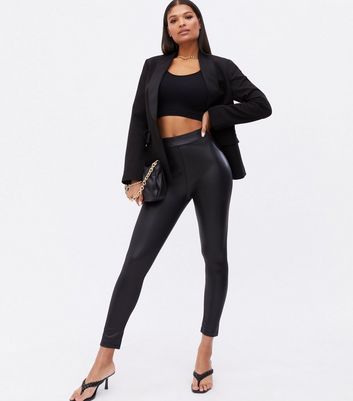 Pink Vanilla Black Leather-Look High 