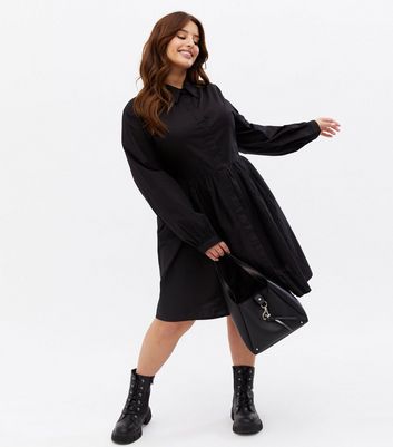 black tunic shirt dress