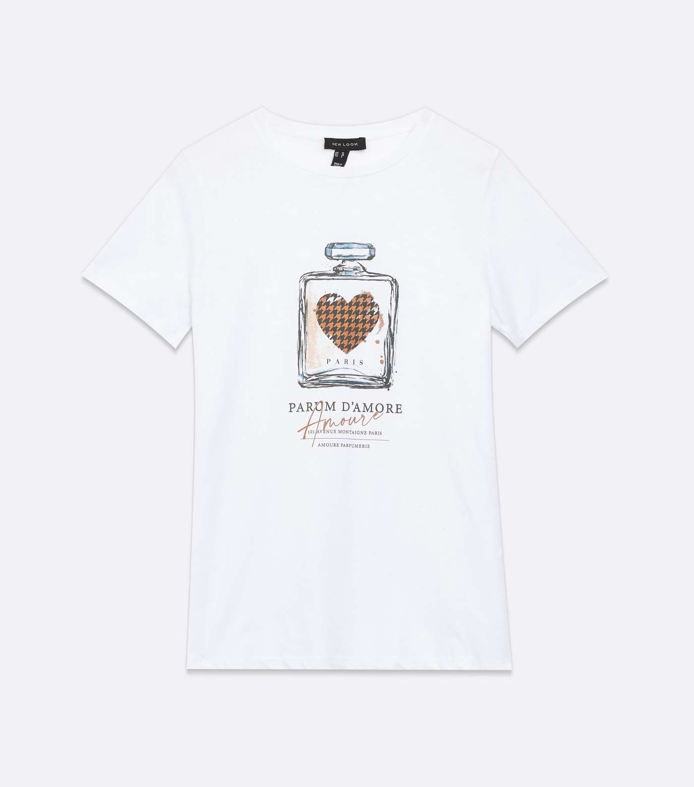 White Dogtooth Perfume Amoure Logo T-Shirt Image 5