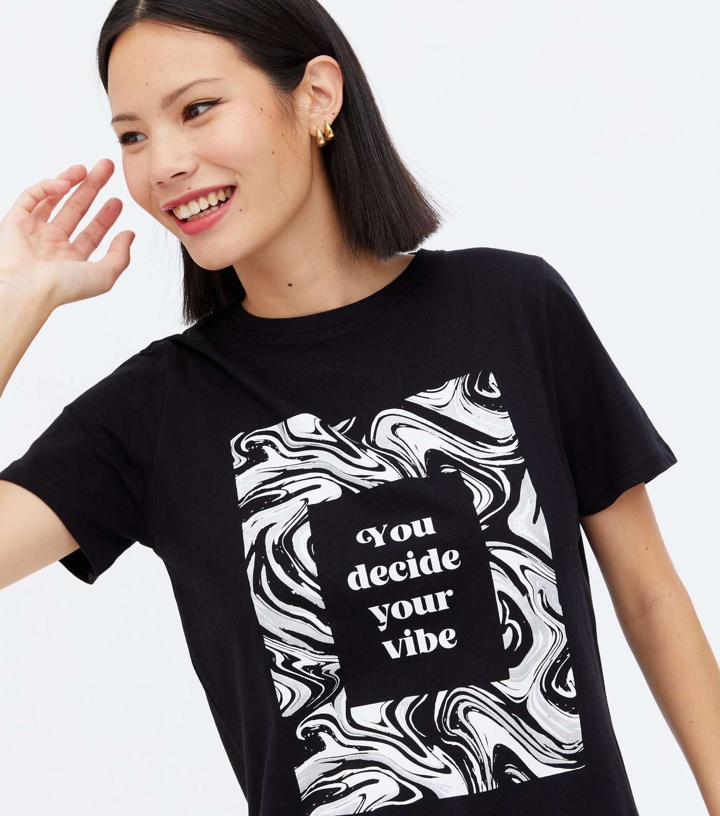 Black Marble Box Decide Your Vibe Logo T-Shirt