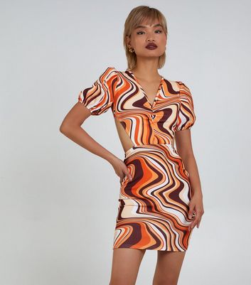 Pink Vanilla Orange Abstract Cut Out 