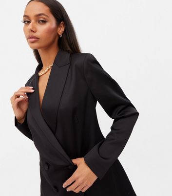 black satin blazer womens